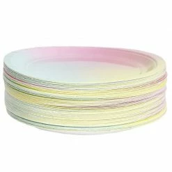 Blue Panda Rainbow Party Supplies, Pastel Paper Plates (9 In., 80 Pack)