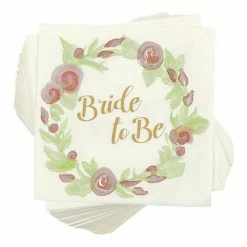 Blue Panda Bride To Be Party Supplies, Bachelorette Paper Napkins (5 X 5 In, 100 Pack)