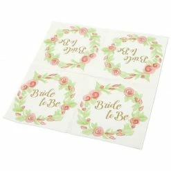 Blue Panda Bride To Be Party Supplies, Bachelorette Paper Napkins (5 X 5 In, 100 Pack)
