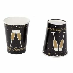 Blue Panda Happy Anniversary Party Bundle, Includes Plates, Napkins, Cups, And Cutlery (24 Guests,144 Pieces)