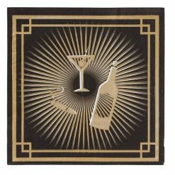 Blue Panda Paper Napkins 1920s Party Supplies, Roaring 20s Birthdays (6.5 X 6.5 In, 150 Pk)