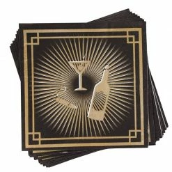 Blue Panda Paper Napkins 1920s Party Supplies, Roaring 20s Birthdays (6.5 X 6.5 In, 150 Pk)