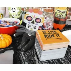 Blue Panda Halloween Party Supplies, Paper Napkins (5 X 5 In, 3 Designs, 150 Pack)