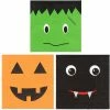 Blue Panda Halloween Paper Napkins, Jack-O-Lantern Pumpkin, Bat, And Frankenstein (5 X 5 Inches, 150 Pack)