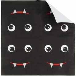 Blue Panda Halloween Paper Napkins, Jack-O-Lantern Pumpkin, Bat, And Frankenstein (5 X 5 Inches, 150 Pack)