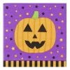 Blue Panda Halloween Paper Napkins, Pumpkin Design (5 X 5 Inches, 100 Pack) 1 Blue Panda Halloween Paper Napkins, Pumpkin Design (5 X 5 Inches, 100 Pack)
