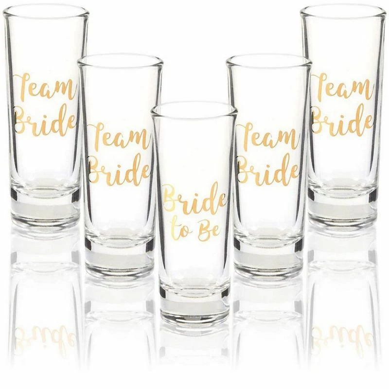 Blue Panda Cups Party Favors Shot Glasses - Bachelorette Shot Glasses With Bride To Be And Team Bride Prints- Set Of 5, 2 Oz Each 3 Blue Panda Cups Party Favors Shot Glasses - Bachelorette Shot Glasses With Bride To Be And Team Bride Prints- Set Of 5, 2 Oz Each