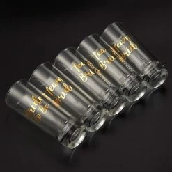 Blue Panda Cups Party Favors Shot Glasses - Bachelorette Shot Glasses With Bride To Be And Team Bride Prints- Set Of 5, 2 Oz Each