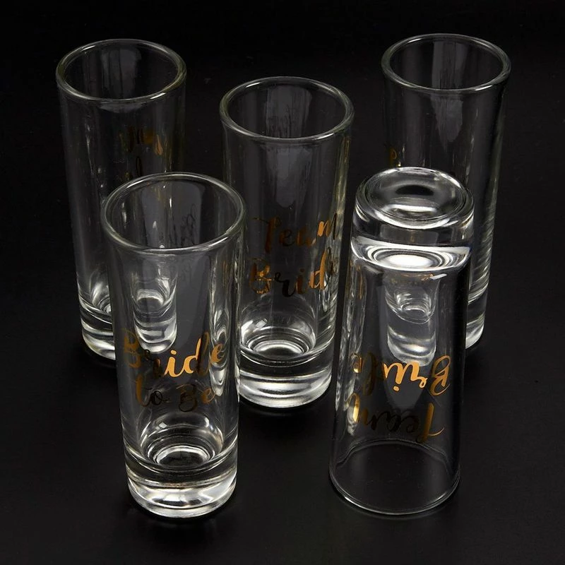 Blue Panda Cups Party Favors Shot Glasses - Bachelorette Shot Glasses With Bride To Be And Team Bride Prints- Set Of 5, 2 Oz Each 5 Blue Panda Cups Party Favors Shot Glasses - Bachelorette Shot Glasses With Bride To Be And Team Bride Prints- Set Of 5, 2 Oz Each