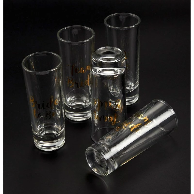 Blue Panda Cups Party Favors Shot Glasses - Bachelorette Shot Glasses With Bride To Be And Team Bride Prints- Set Of 5, 2 Oz Each 6 Blue Panda Cups Party Favors Shot Glasses - Bachelorette Shot Glasses With Bride To Be And Team Bride Prints- Set Of 5, 2 Oz Each