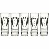 Blue Panda Party Favors Shot Glasses - Bachelor Shot Glasses With Tuxedo And Groom, Best Man & Groomsman Prints- Set Of 5, 2 Oz Each