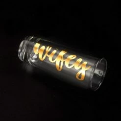 Blue Panda Party Shot Glasses - Hubby Wifey Couple Shot Glasses With Gold Foil Print For Newlyweds, Anniversary, Bridal Shower, And Engagement - Set Of 2, 2 Oz Each Cups