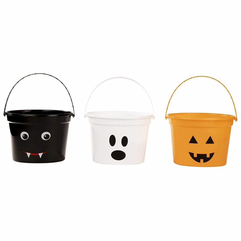 Blue Panda Halloween Buckets For Trick-or-Treating (8 X 6 Inches, 3-Pack) 3 Blue Panda Halloween Buckets For Trick-or-Treating (8 X 6 Inches, 3-Pack)