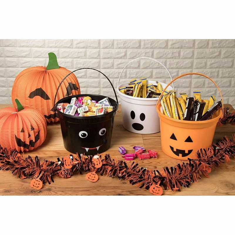 Blue Panda Halloween Buckets For Trick-or-Treating (8 X 6 Inches, 3-Pack) 8 Blue Panda Halloween Buckets For Trick-or-Treating (8 X 6 Inches, 3-Pack)