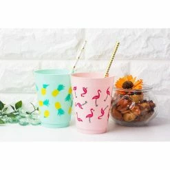 Blue Panda Plastic Party Cups - 24-Pack Reusable Tumblers, 16-Ounce Plastic Cups, Tropical Themed Party Supplies For Bridal Showers, Birthdays, Flamingo And Pineapple Designs, 3.5 X 4.4 X 3.5 Inches 11 Blue Panda Plastic Party Cups - 24-Pack Reusable Tumblers, 16-Ounce Plastic Cups, Tropical Themed Party Supplies For Bridal Showers, Birthdays, Flamingo And Pineapple Designs, 3.5 X 4.4 X 3.5 Inches