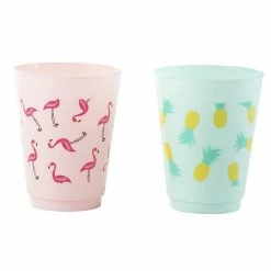 Blue Panda Plastic Party Cups - 24-Pack Reusable Tumblers, 16-Ounce Plastic Cups, Tropical Themed Party Supplies For Bridal Showers, Birthdays, Flamingo And Pineapple Designs, 3.5 X 4.4 X 3.5 Inches 12 Blue Panda Plastic Party Cups - 24-Pack Reusable Tumblers, 16-Ounce Plastic Cups, Tropical Themed Party Supplies For Bridal Showers, Birthdays, Flamingo And Pineapple Designs, 3.5 X 4.4 X 3.5 Inches