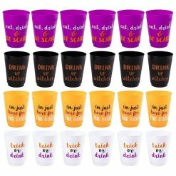 Blue Panda Special Occasions Halloween Plastic Party Cups (16 Oz, 4 Colors, 24-Pack)
