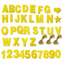 Blue Panda Custom Banner Kit - 121pcs Banner Letters With Numbers And Symbols, Gold Glitter DIY Letter Banner For Birthday, Wedding, Party Decoration Decorations