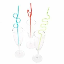 Blue Panda Crazy Straws, Party Supplies For Kid's Birthday Celebration, Classroom Event ( 100 Count)