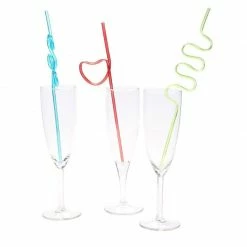 Blue Panda Crazy Straws, Party Supplies For Kid's Birthday Celebration, Classroom Event ( 100 Count)