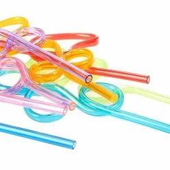 Blue Panda Crazy Straws, Party Supplies For Kid's Birthday Celebration, Classroom Event ( 100 Count)
