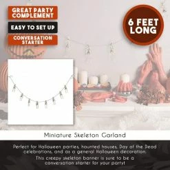 Blue Panda Halloween Skeleton Garland For Parties (6 Feet)