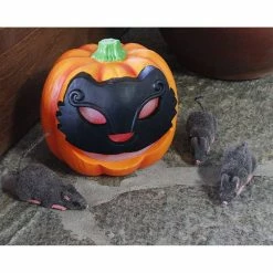 Blue Panda Pack Of 6 Fake Rats - Fake Mouse - Perfect Rat Prop Decoration For Halloween, 4.5 X 2.1 X 2.25 Inches, Grey, Pink
