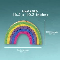 Decorations Blue Panda Small Rainbow Pinata, Kids Birthday Party Supplies, 16.5 X 10.2 X 3 Inches