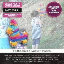 Blue Panda Donkey Pinata For Kids Birthday Party, Cinco De Mayo Decorations (12.5 X 15 X 4.7 In)