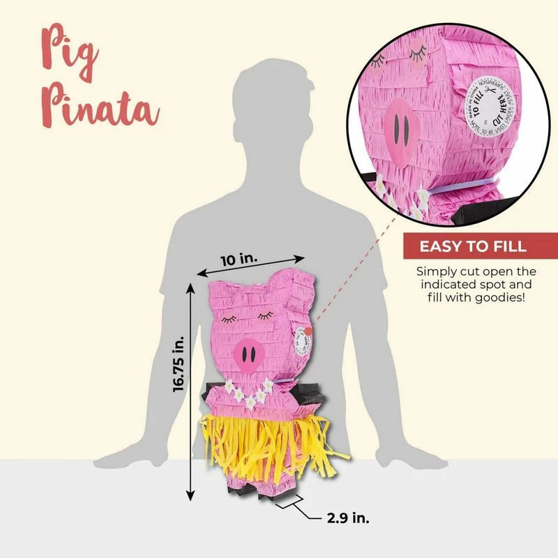 Juvale Special Occasions Blue Panda Small Hawaiian Pig Pinata, Luau And Tropical Party Supplies, 16.5 X 10 X 3 Inches 4 Juvale Special Occasions Blue Panda Small Hawaiian Pig Pinata, Luau And Tropical Party Supplies, 16.5 X 10 X 3 Inches
