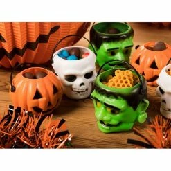 Blue Panda Spooky Halloween Candy Buckets For Trick Or Treating (24 Pack)