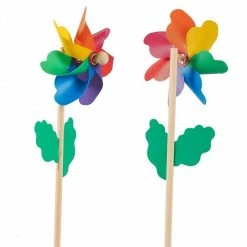 Blue Panda Pinwheels - Pack Of 12, Colorful Pinwheels - Value Pack - Suitable For Garden, Party, Outdoor, Yard, Decoration | Multicolored, 4.5 X 11.2 X 2.1 Inches Party Favors