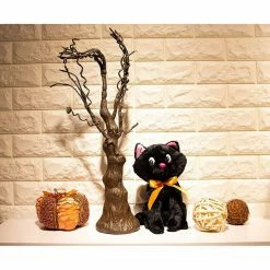 Blue Panda Black Cat Stuffed Animal, Sabrina The Cat Halloween Plush (6 X 10 X 11 Inches)