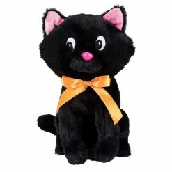 Blue Panda Black Cat Stuffed Animal, Sabrina The Cat Halloween Plush (6 X 10 X 11 Inches)