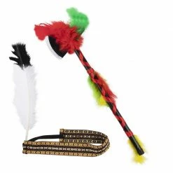 Blue Panda Feather Headband And Hatchet, Halloween Costume Accessories (2 Pieces)