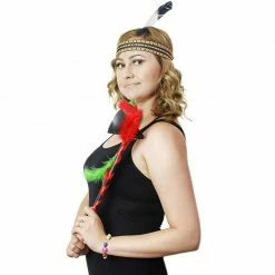 Blue Panda Feather Headband And Hatchet, Halloween Costume Accessories (2 Pieces)