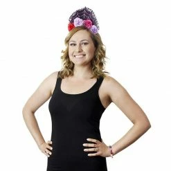 Blue Panda Halloween Day Of The Dead Headbands Sugar Skull Rose And Black Lace Crowns (3 Pack)