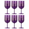 Blue Panda Halloween Plastic Wine Glasses - 6-Pack Party Goblets For Halloween Party Supplies, Purple, Scary Spider Design, 16-Ounce, 3.2 X 3.2 X 7.5 Inches