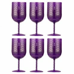 Blue Panda Halloween Plastic Wine Glasses - 6-Pack Party Goblets For Halloween Party Supplies, Purple, Scary Spider Design, 16-Ounce, 3.2 X 3.2 X 7.5 Inches