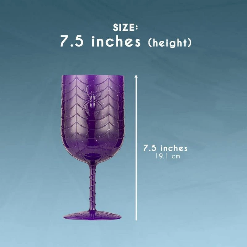 Blue Panda Halloween Plastic Wine Glasses - 6-Pack Party Goblets For Halloween Party Supplies, Purple, Scary Spider Design, 16-Ounce, 3.2 X 3.2 X 7.5 Inches 7 Blue Panda Halloween Plastic Wine Glasses - 6-Pack Party Goblets For Halloween Party Supplies, Purple, Scary Spider Design, 16-Ounce, 3.2 X 3.2 X 7.5 Inches