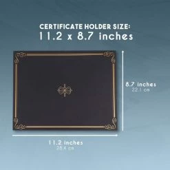 Blue Panda Certificate Holders - 24-Pack Diploma Cover, Document Cover For Letter-Sized Award Certificates, Black, Gold Foil, 11.2 X 8.7 Inches Special Occasions