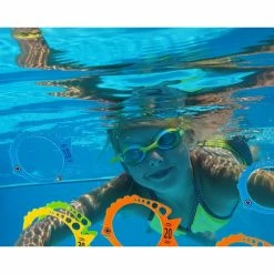 Blue Panda Games Fish Shaped Pool Diving Water Rings For Kids, Swimming Dive Toys (12 Pack)