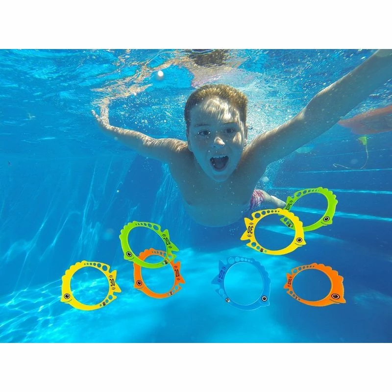 Blue Panda Games Fish Shaped Pool Diving Water Rings For Kids, Swimming Dive Toys (12 Pack) 5 Blue Panda Games Fish Shaped Pool Diving Water Rings For Kids, Swimming Dive Toys (12 Pack)