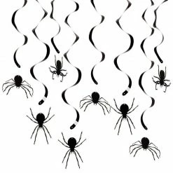 Blue Panda Halloween Spider Paper Ceiling Decorations, Hanging Decor (37.5 In, 30 Pack)