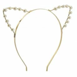 Blue Panda Cat Ear Headbands For Halloween Costumes, Cosplay (Silver, Gold, 6 Pack)