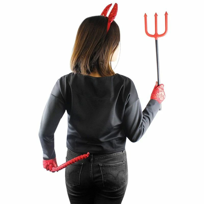 Blue Panda Set Of 5 Devil Accessories For Girls - Halloween Children Costume (Ages 6-14) 6 Blue Panda Set Of 5 Devil Accessories For Girls - Halloween Children Costume (Ages 6-14)