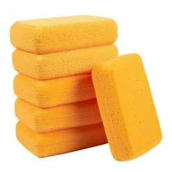 Blue Panda Synthetic Sponges Craft Sponges For Painting, Crafts, Pottery, Clay, Large 7.5 X 2 X 5 Inches, Orange, Pack Of 6