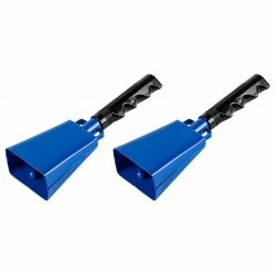 Blue Panda Cowbell With Handle - 2-Pack Cow Bell Noismakers, Loud Call Bells For Cheers, Sports Games, Weddings, Farm, Blue, 3 X 9.125 X 2 Inches