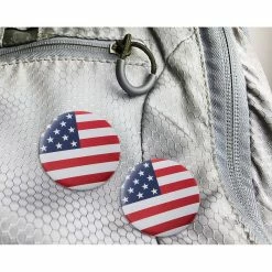 Blue Panda American Flag Round Buttons - 24-Pack Of United States Lapel Round Pins, USA Flag Metal Badge For Fourth Of July, Election, Patriotic Events, 2.25 Inches Diameter