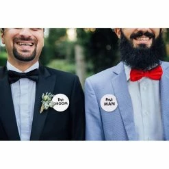 Blue Panda Special Occasions White Bachelor Party Pins For Party Supplies (2.2 Inches, 12 Pack)